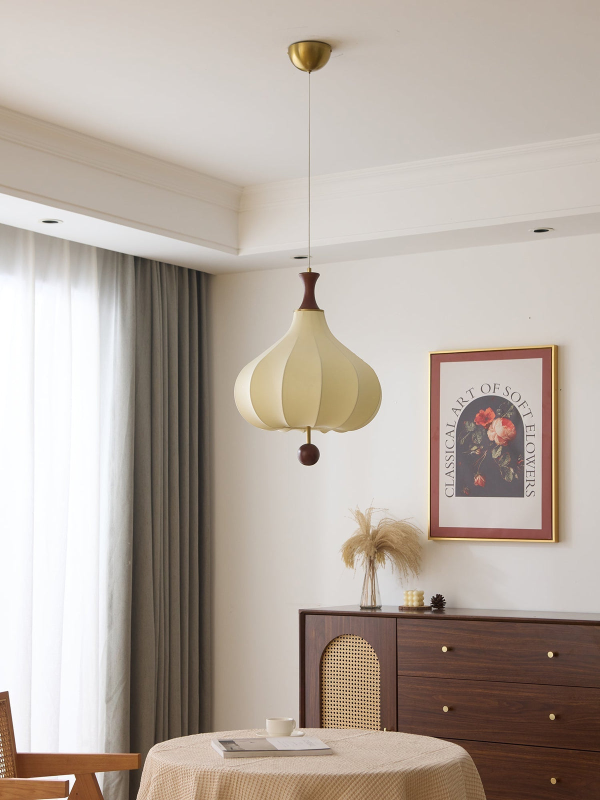 Suspension Eucalyptus en bois et tissu – vue 11