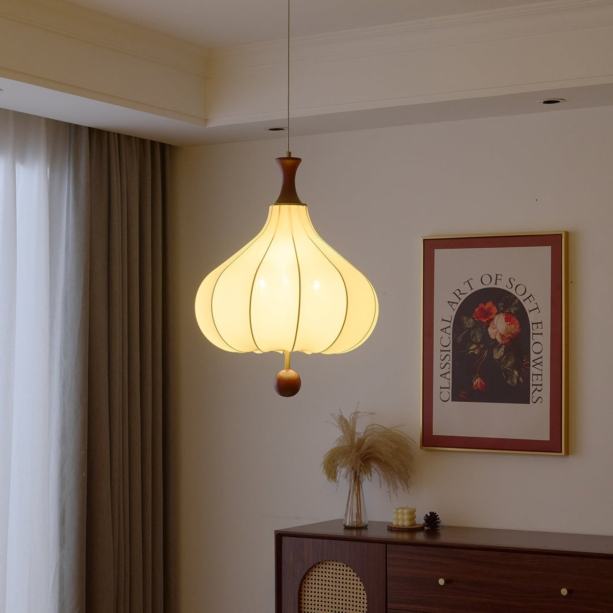 Suspension Eucalyptus en bois et tissu – vue 10