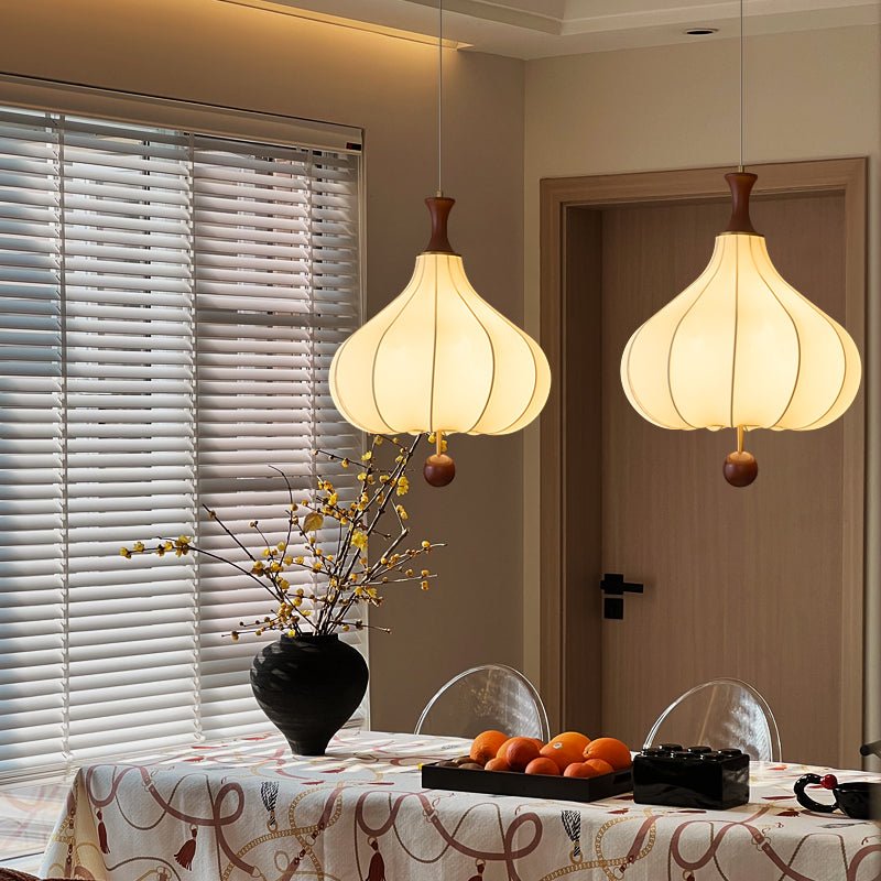 Suspension Eucalyptus en bois et tissu – vue 3