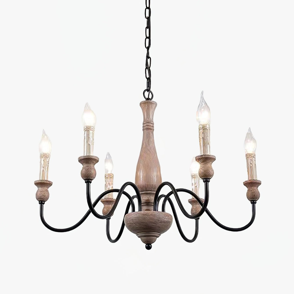 Lustre Bocage en bois et métal – vue 16