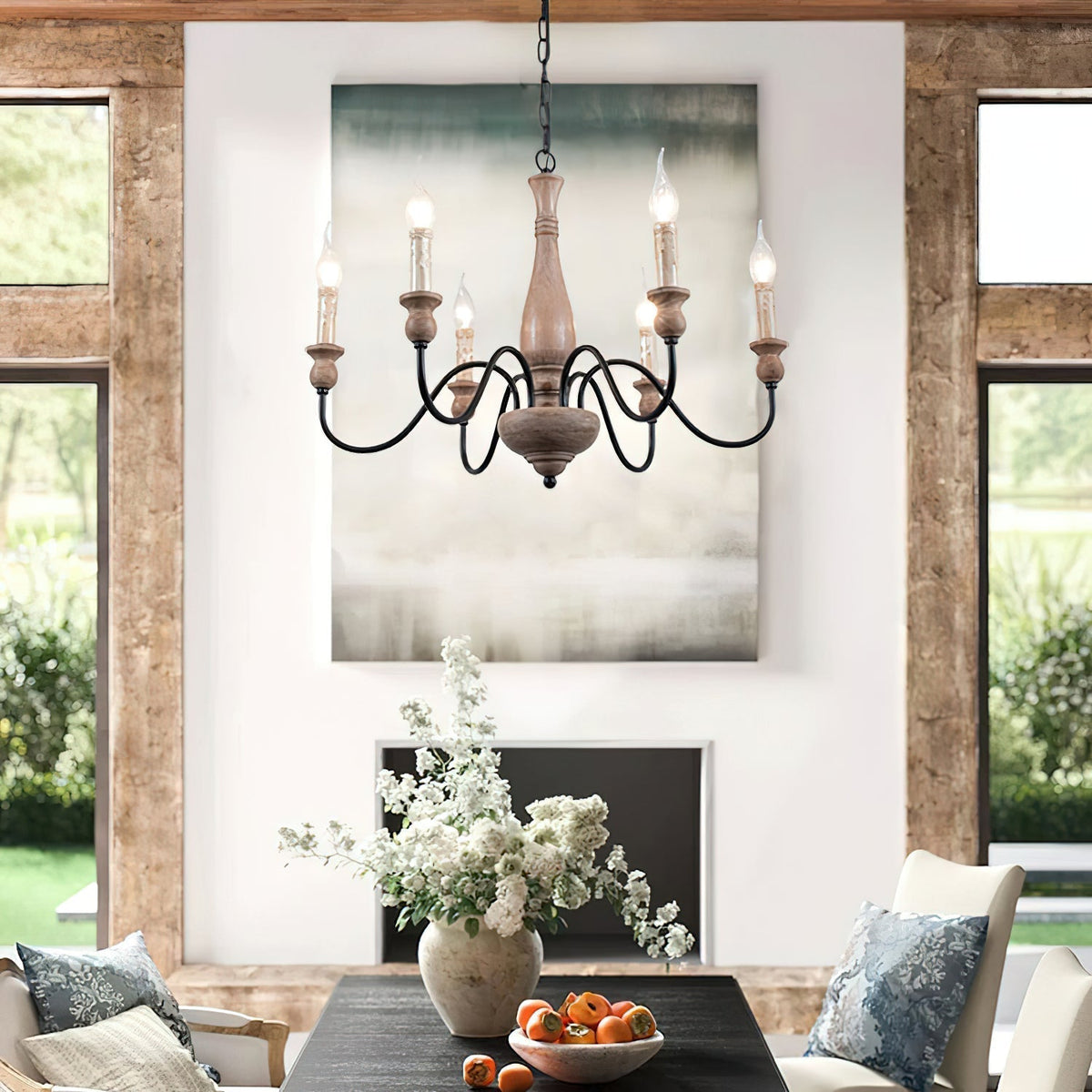 Lustre Bocage en bois et métal – vue 23