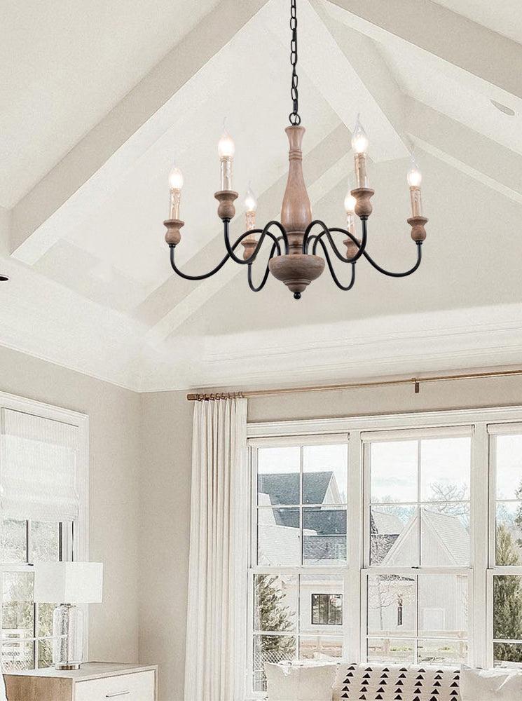 Lustre Bocage en bois et métal – vue 15