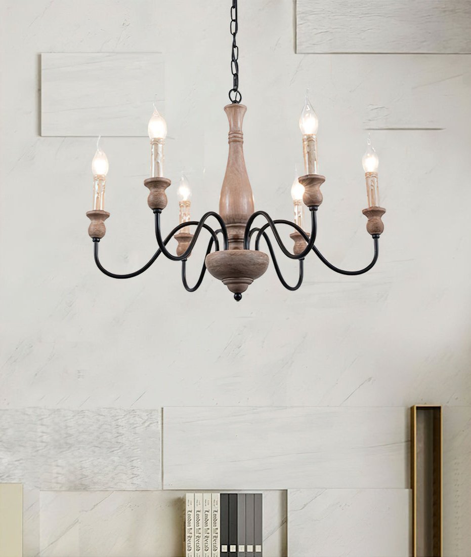 Lustre Bocage en bois et métal – vue 4