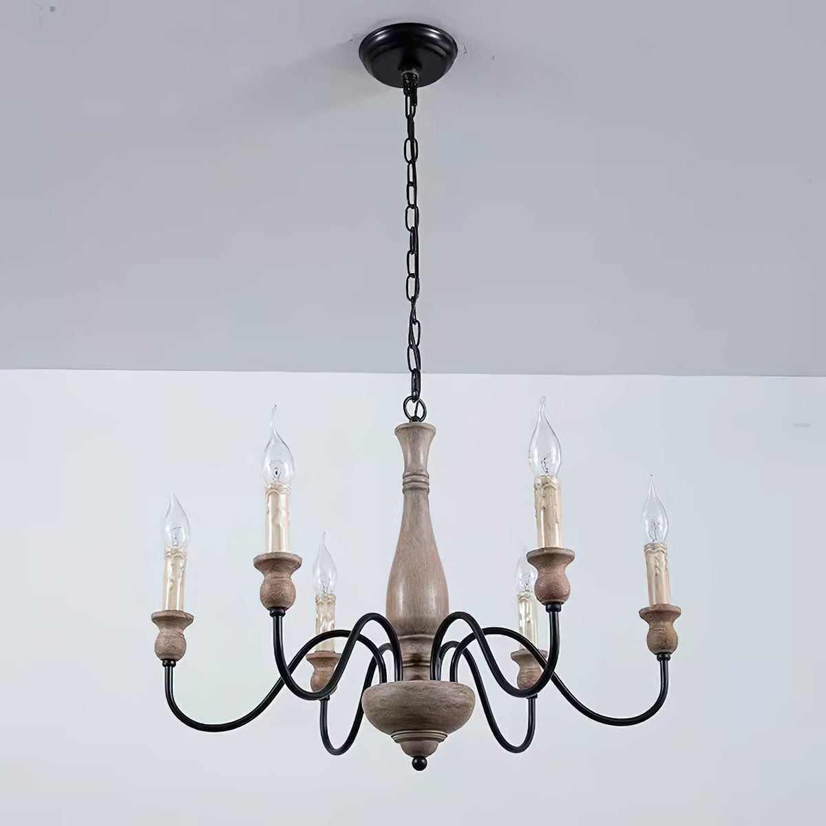 Lustre Bocage en bois et métal – vue 18
