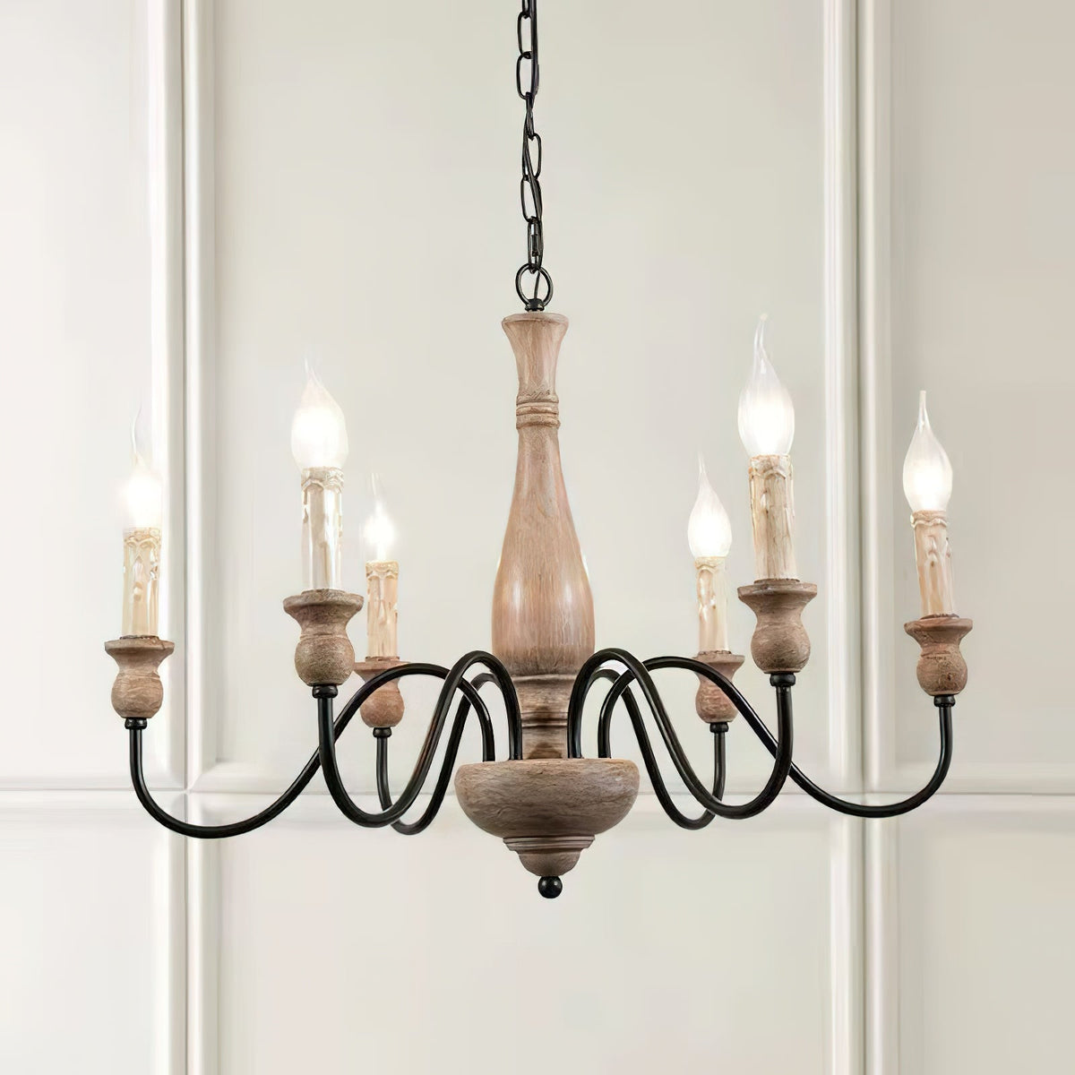 Lustre Bocage en bois et métal – vue 21