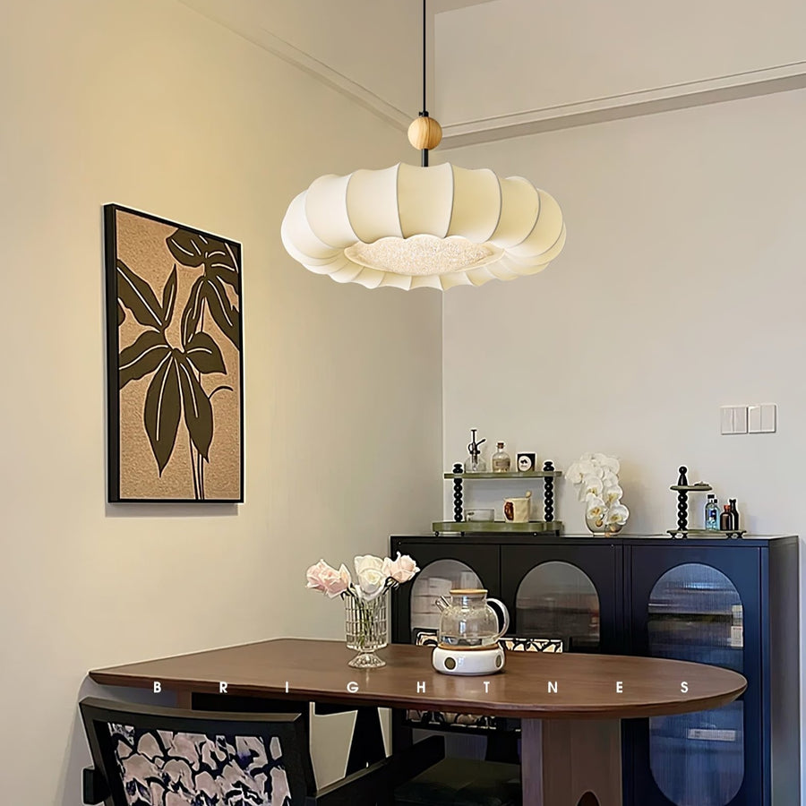 Suspension Ellébore en bois et tissu – vue 5