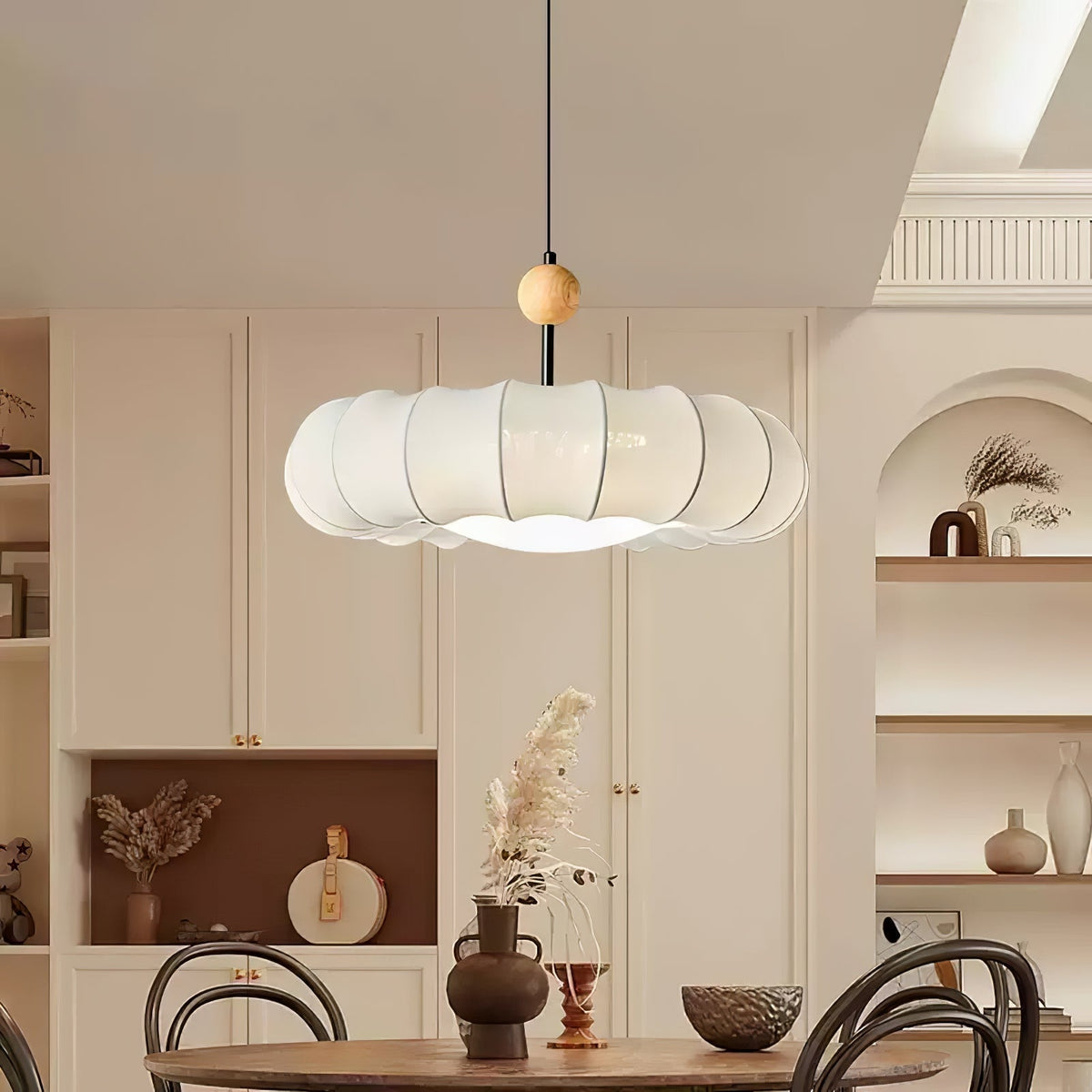 Suspension Ellébore en bois et tissu – vue 11