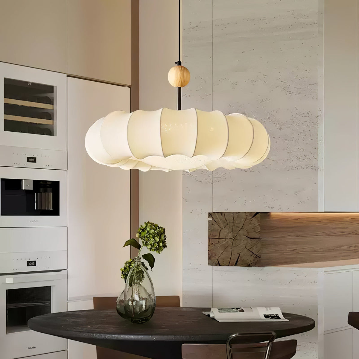Suspension Ellébore en bois et tissu – vue 13