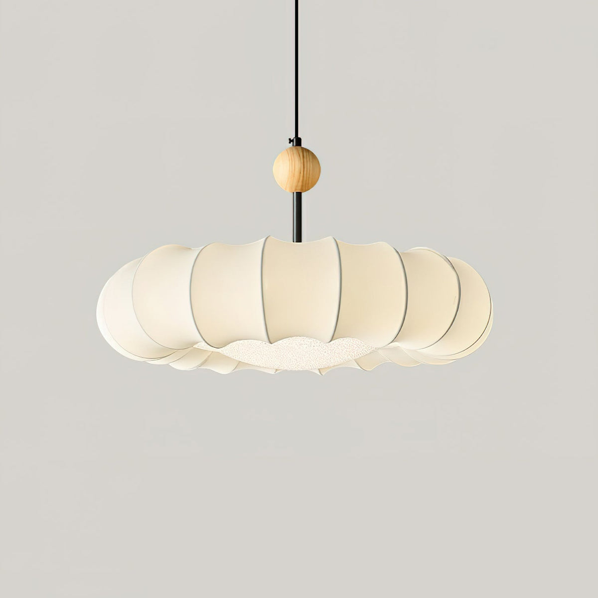 Suspension Ellébore en bois et tissu – vue 3