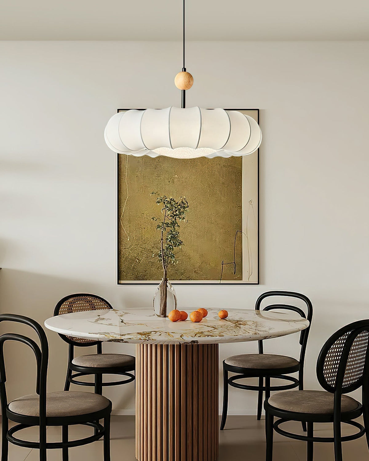 Suspension Ellébore en bois et tissu – vue 20