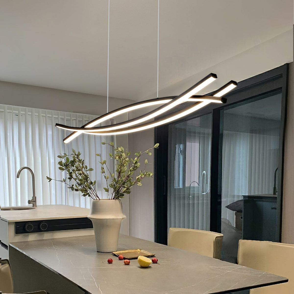 Suspension Serpentine en aluminium – vue 3