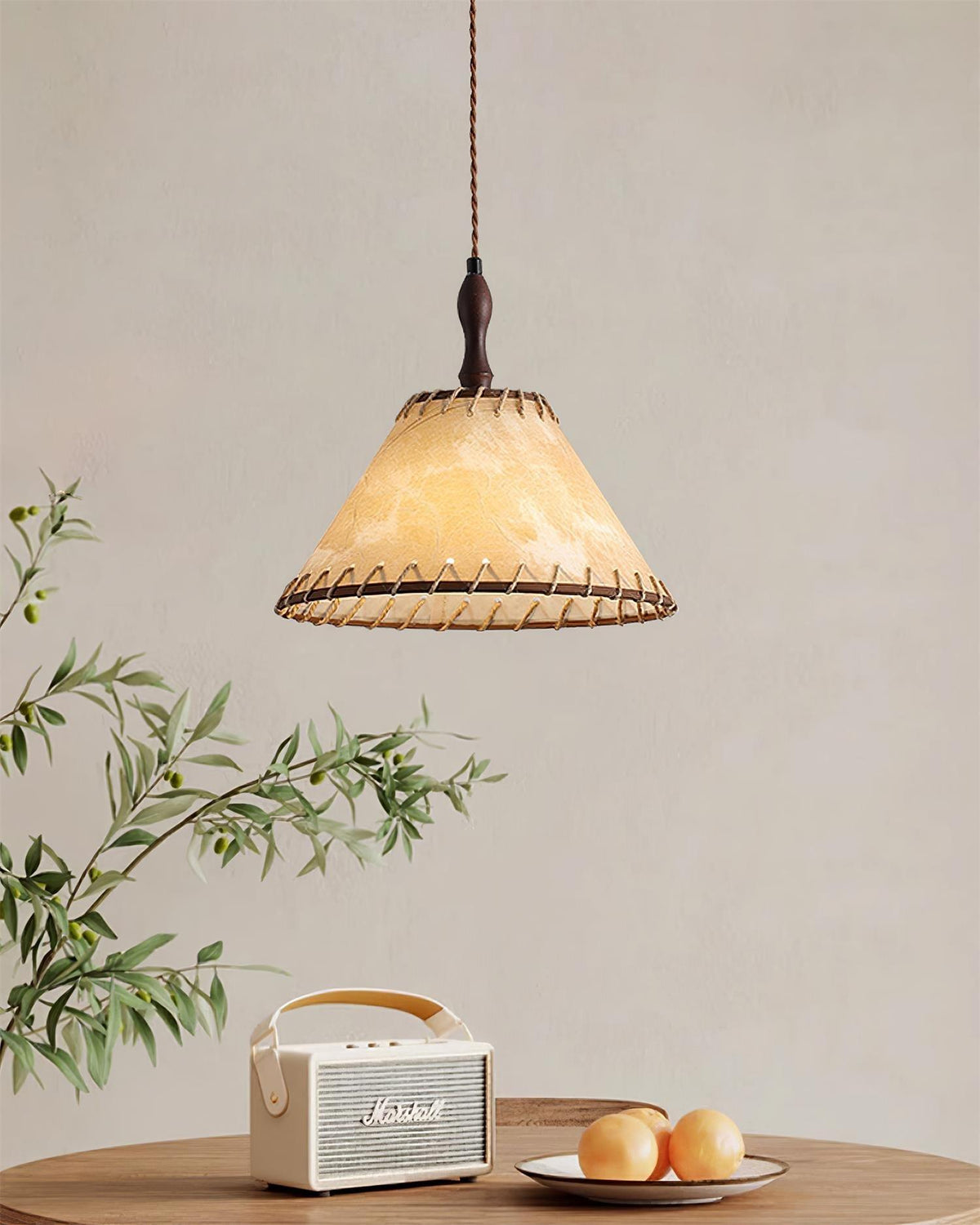 Suspension Valensole en tissu et bois – vue 6