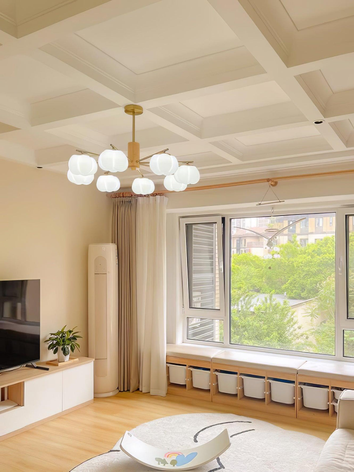 Lustre Toison en bois et métal – vue 3