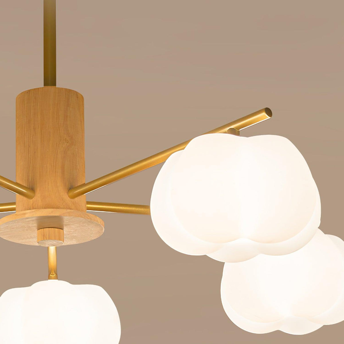 Lustre Toison en bois et métal – vue 10