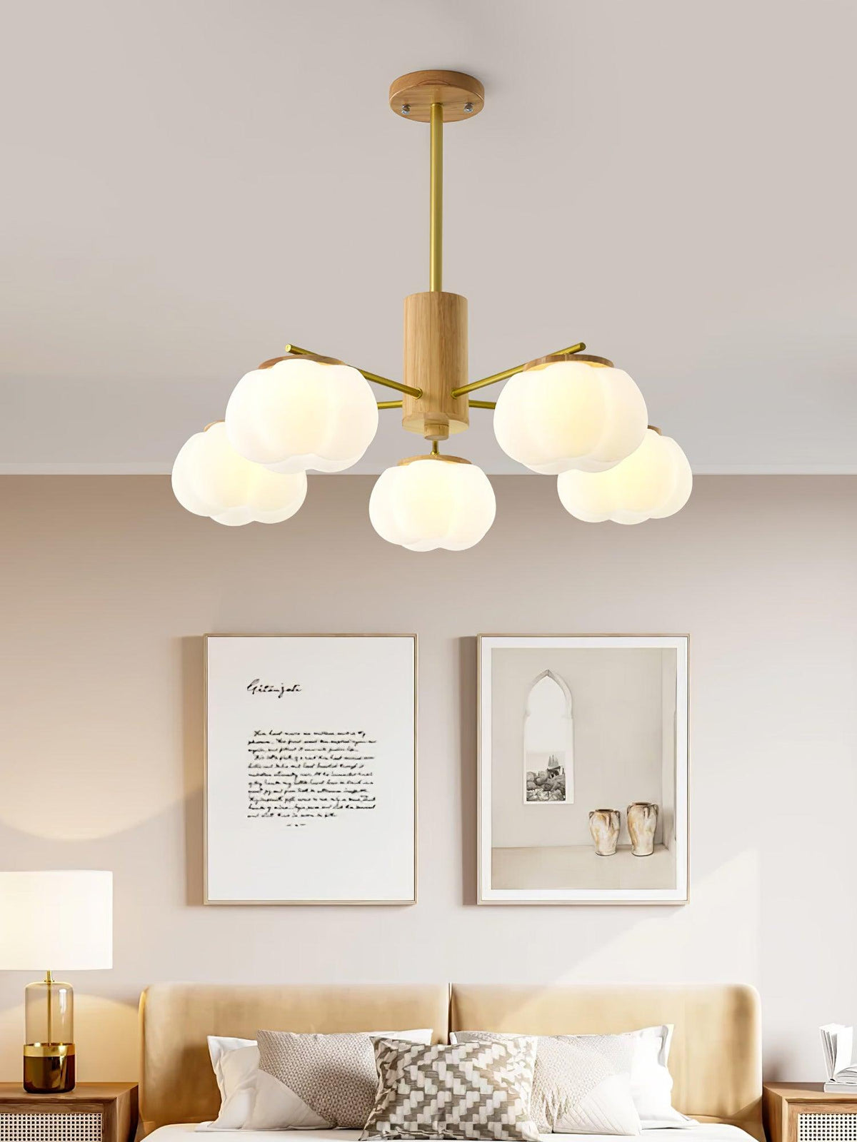 Lustre Toison en bois et métal – vue 15