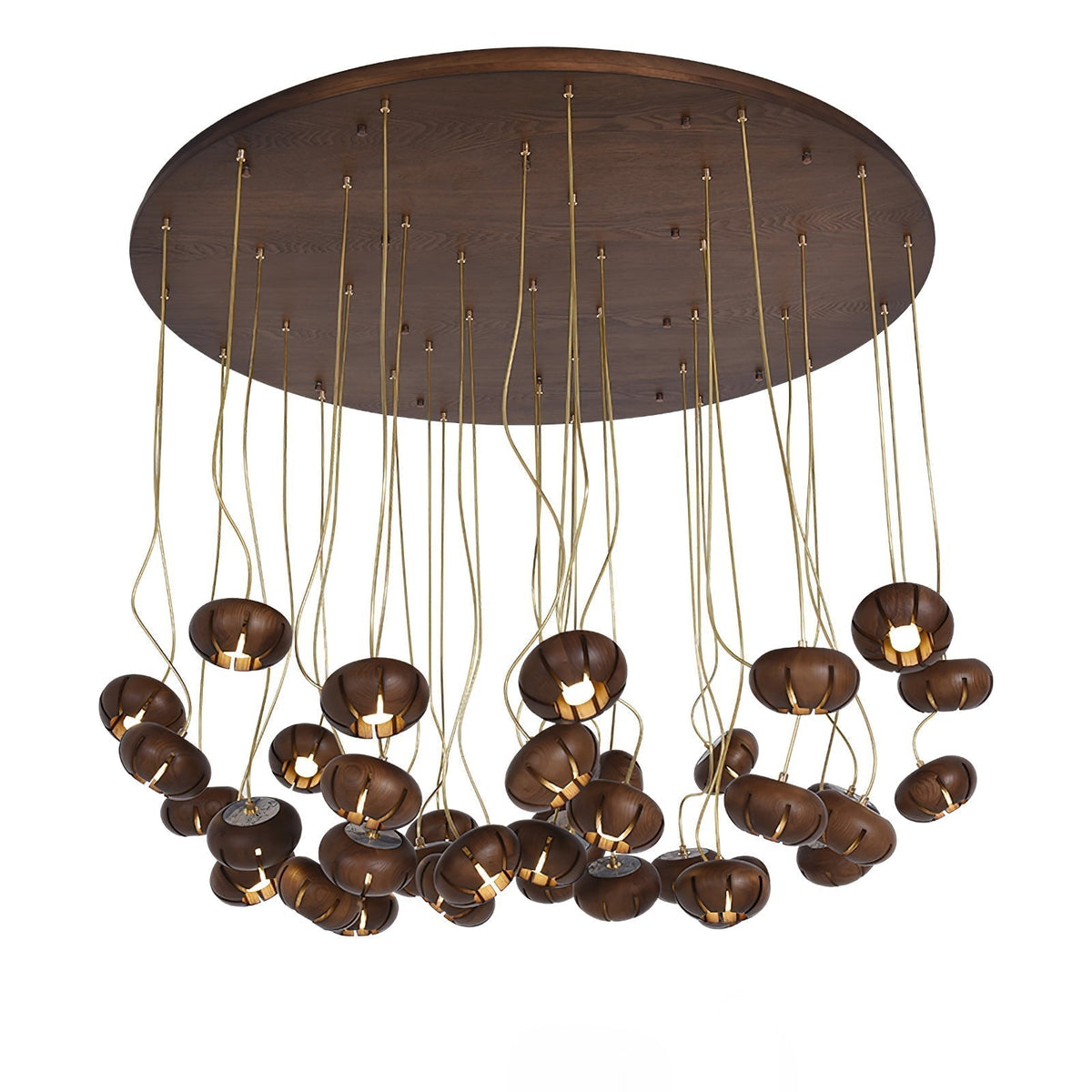 Lustre Thalie en marbre et bois – vue 7