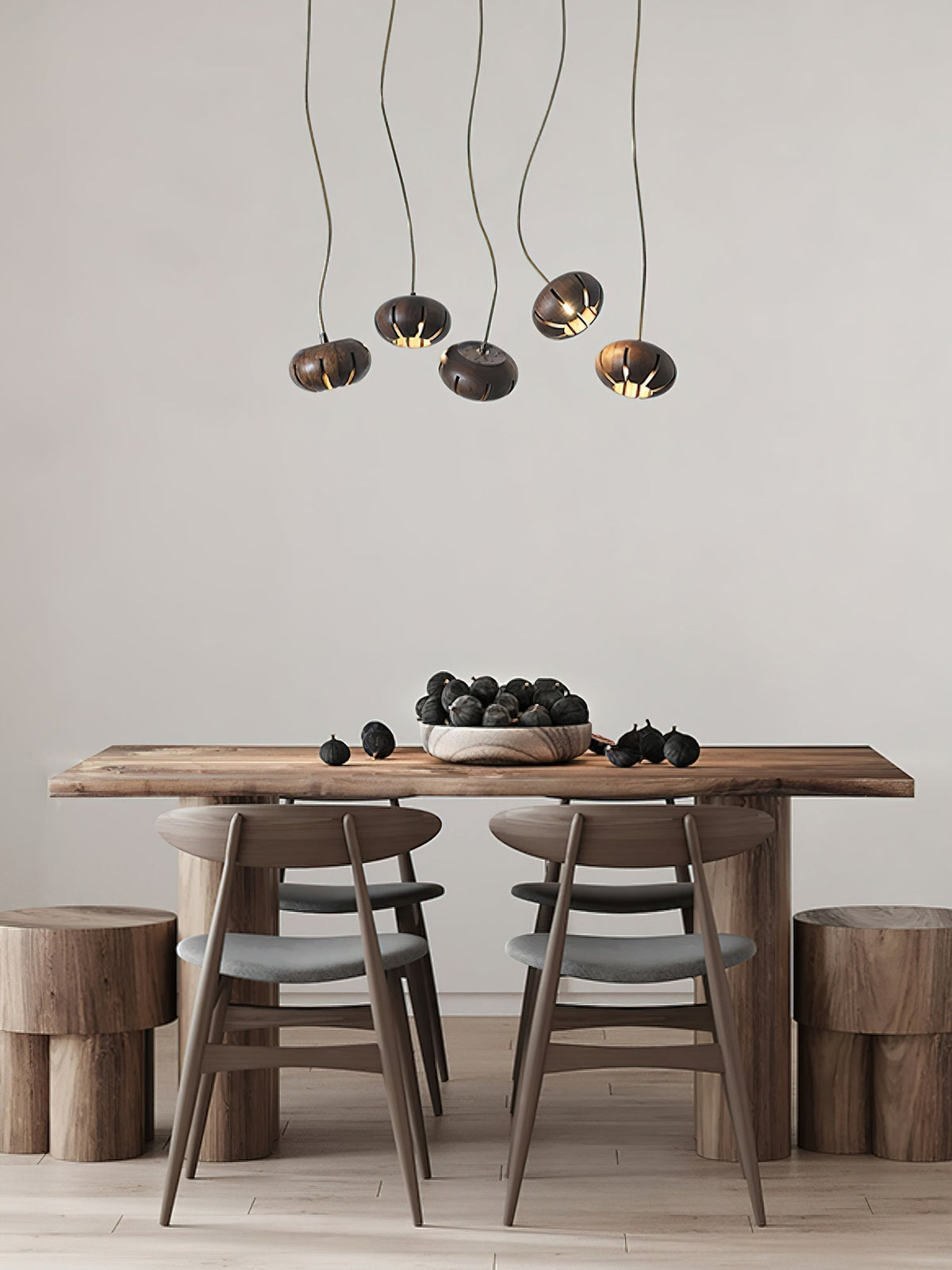 Lustre Thalie en marbre et bois – vue 44