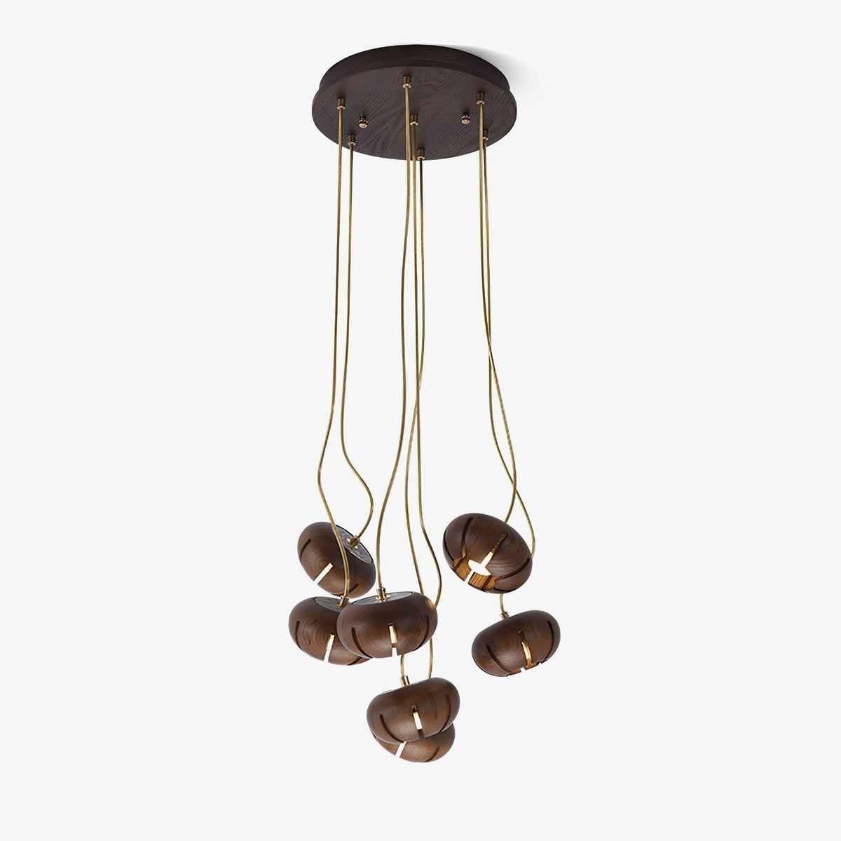 Lustre Thalie en marbre et bois – vue 20