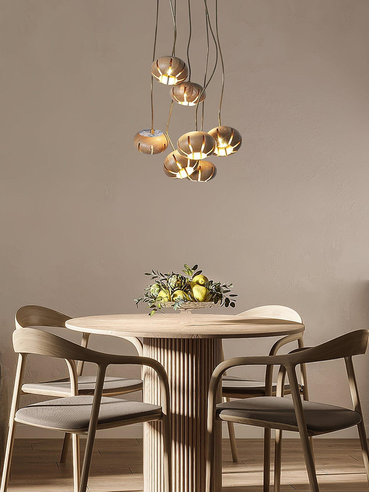 Lustre Thalie en marbre et bois – vue 42