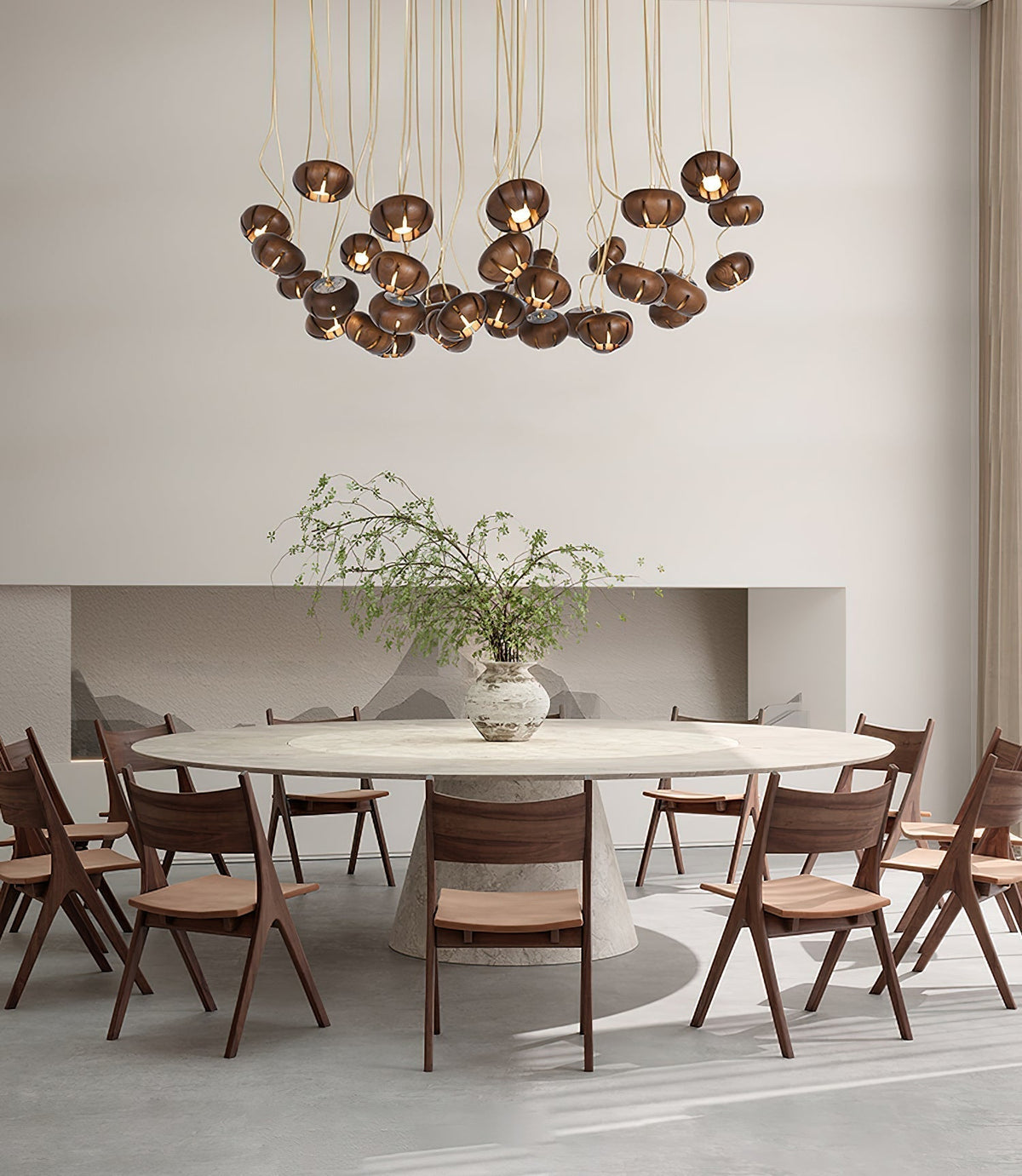 Lustre Thalie en marbre et bois – vue 38
