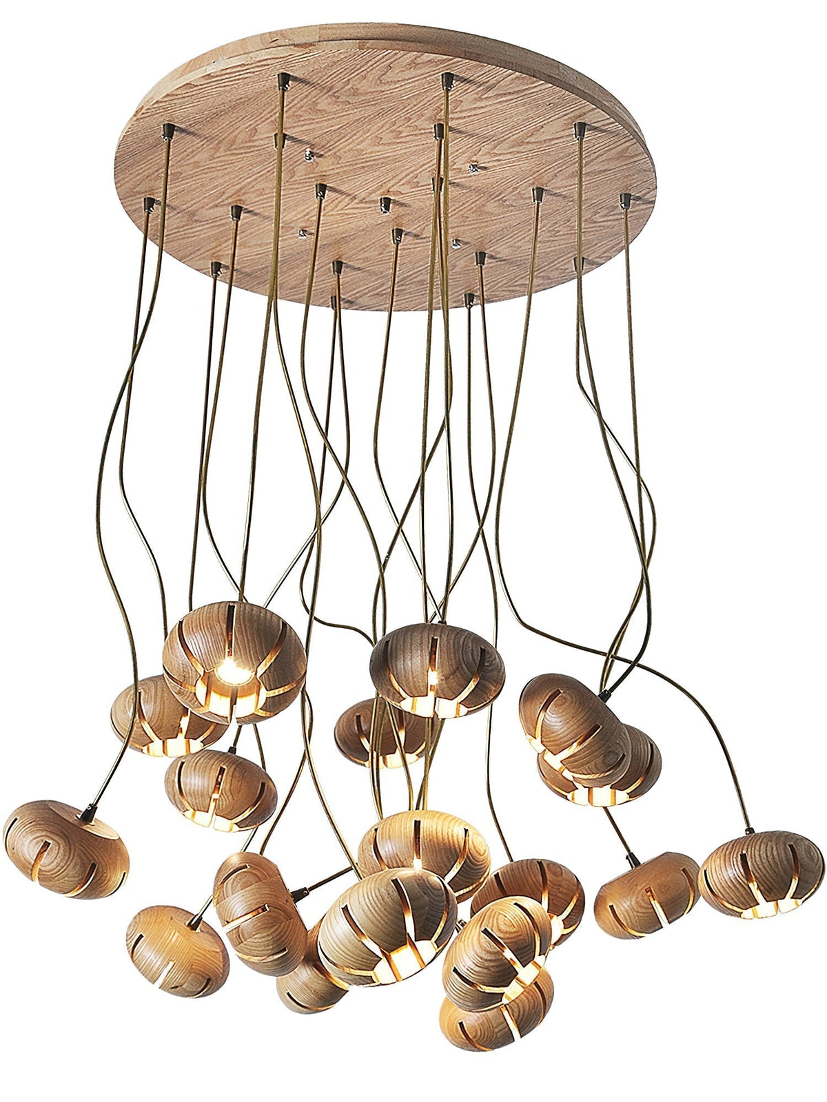 Lustre Thalie en marbre et bois – vue 19