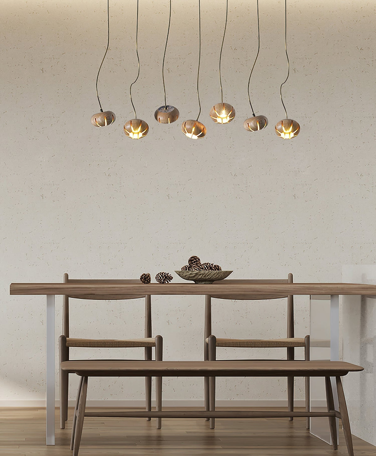 Lustre Thalie en marbre et bois – vue 41