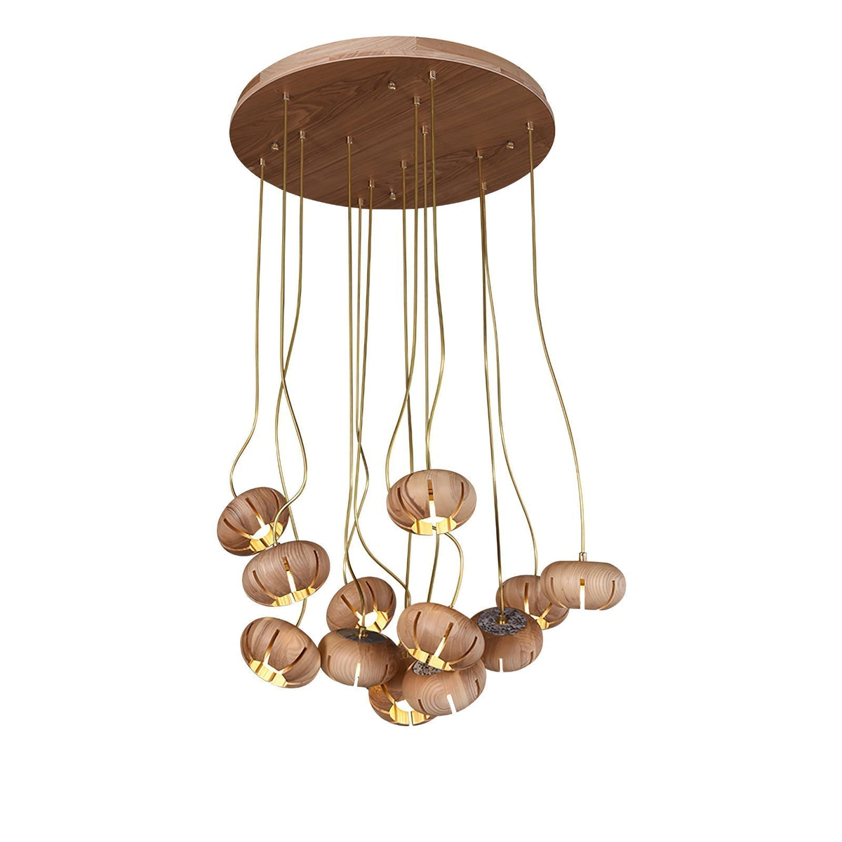 Lustre Thalie en marbre et bois – vue 2