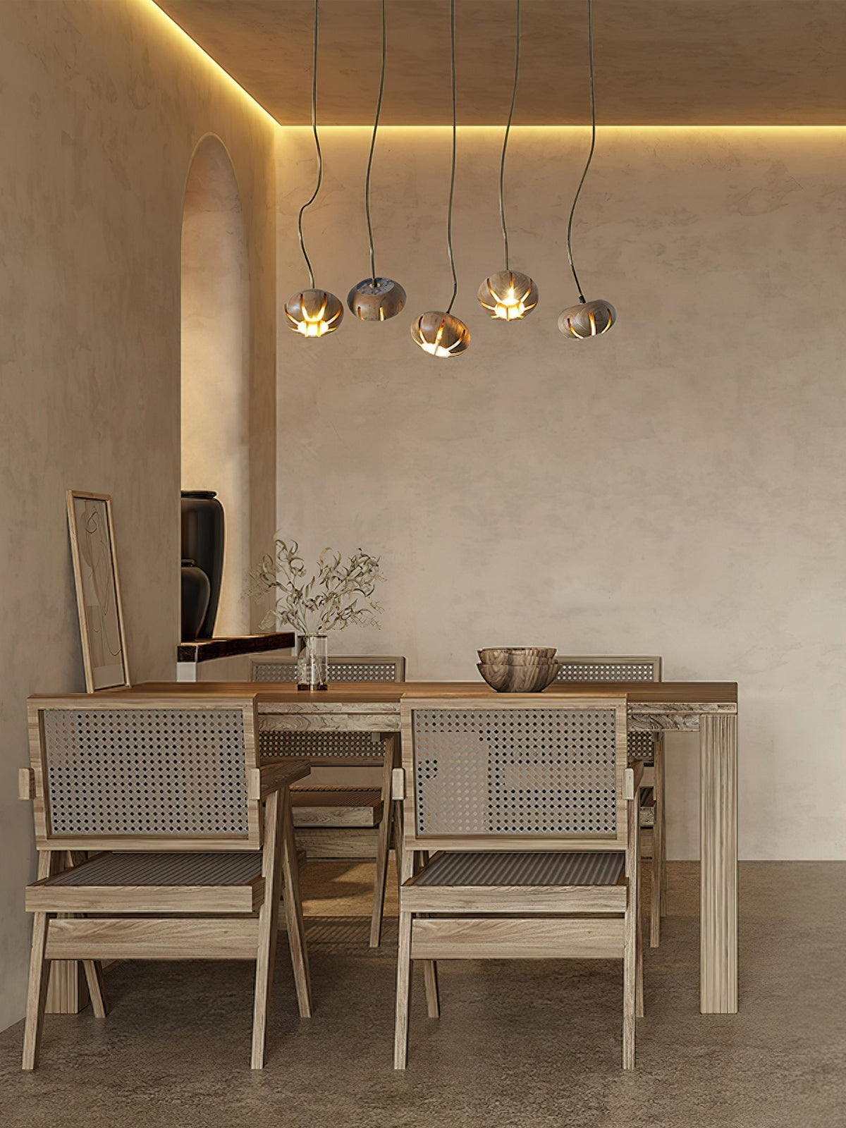 Lustre Thalie en marbre et bois – vue 43