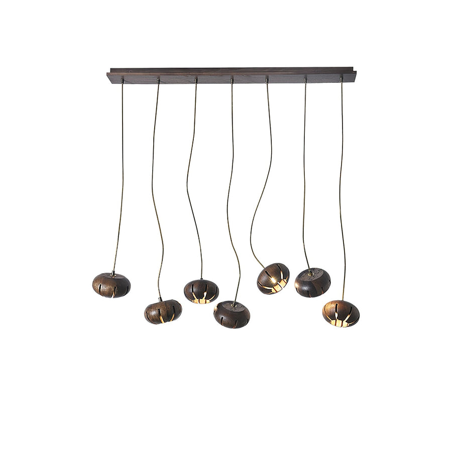 Lustre Thalie en marbre et bois – vue 3