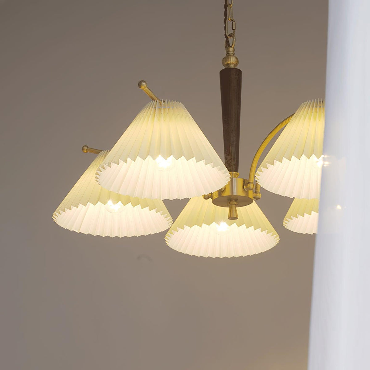 Lustre Atoll en laiton et noyer – vue 31