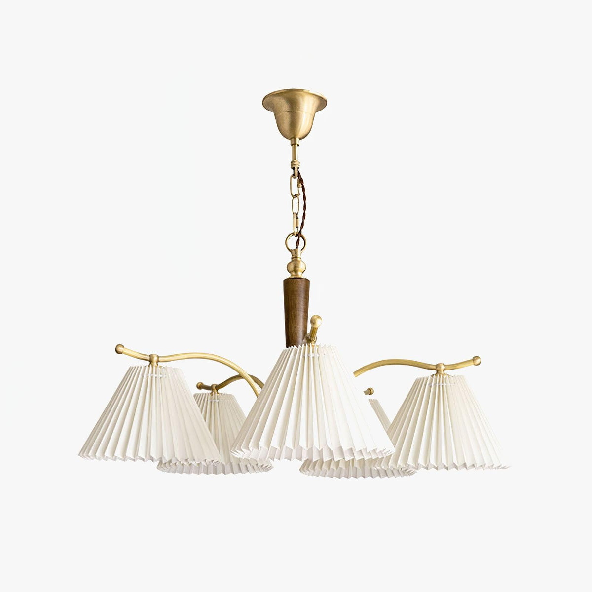 Lustre Atoll en laiton et noyer – vue 19