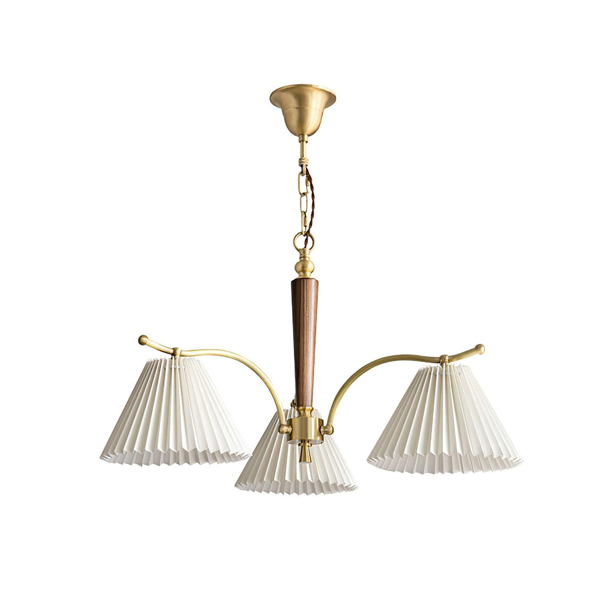 Lustre Atoll en laiton et noyer – vue 18