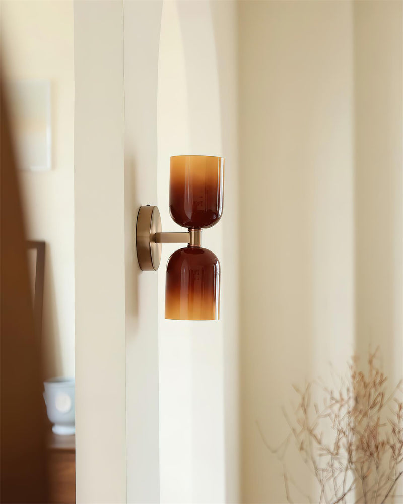 Applique Murale Ambre en verre et métal doré – vue 9