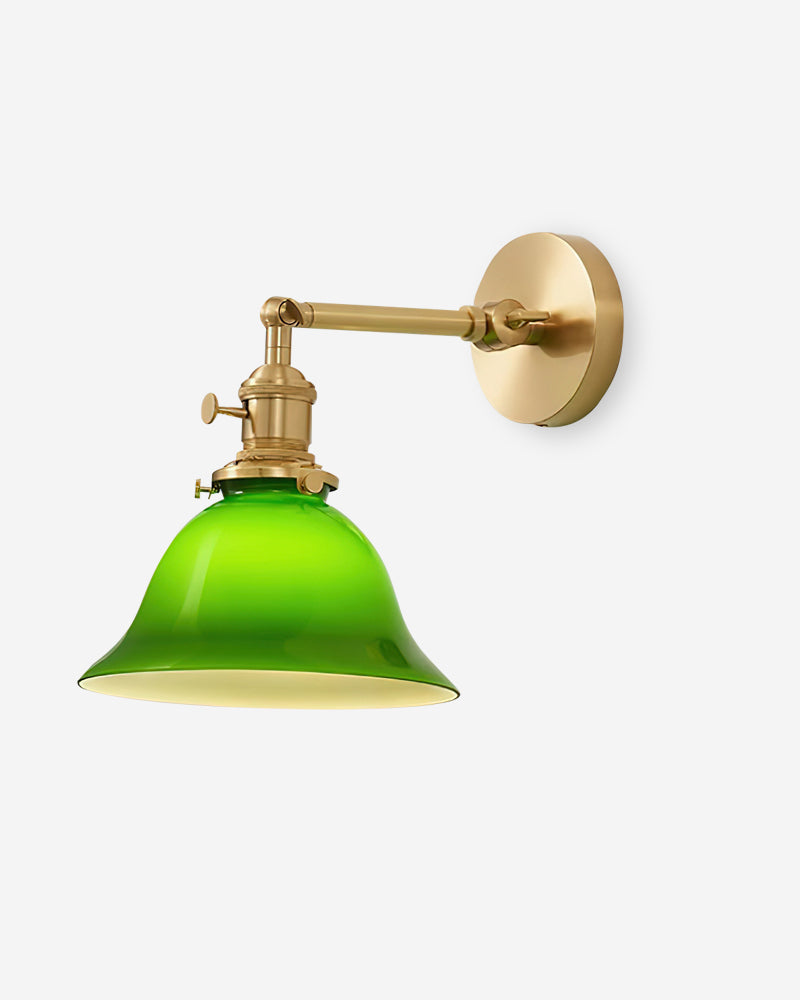 Applique murale Émeraude, verre vert et laiton – faubourg & fils
