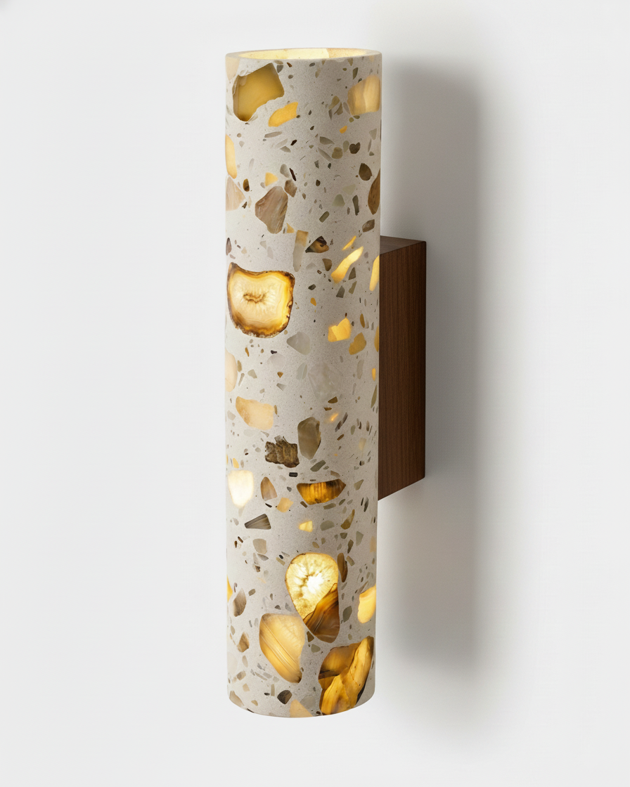 Applique murale Méridien en terrazzo et noyer – faubourg & fils