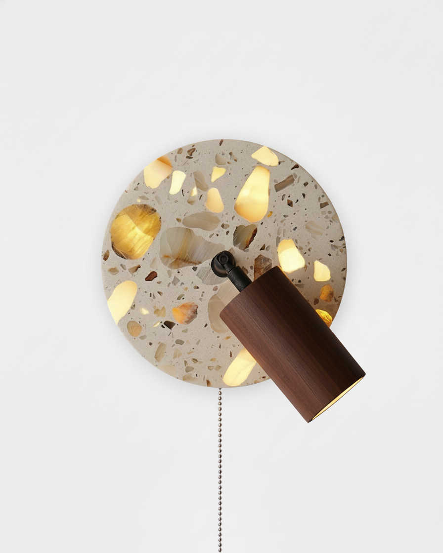 Applique murale Mosaïque en terrazzo et bois de noyer – faubourg & fils