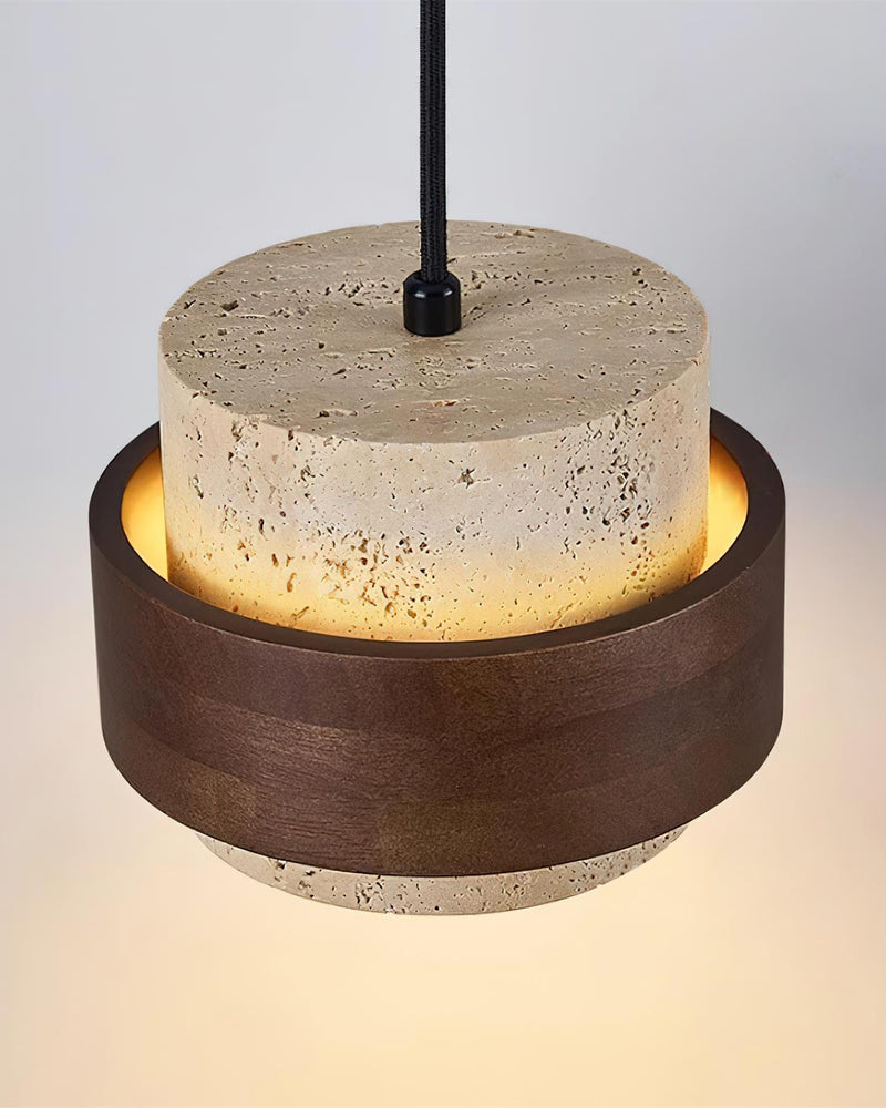 Applique Murale Pendule en travertin et bois – vue 9