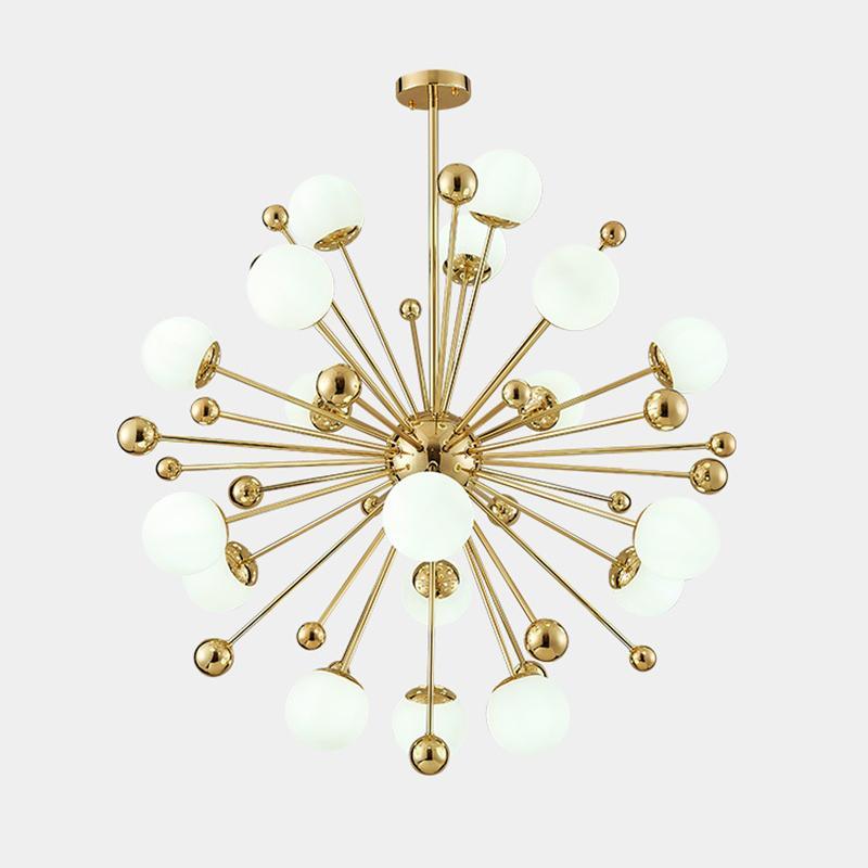 Lustre Brassée en laiton et verre – vue 14