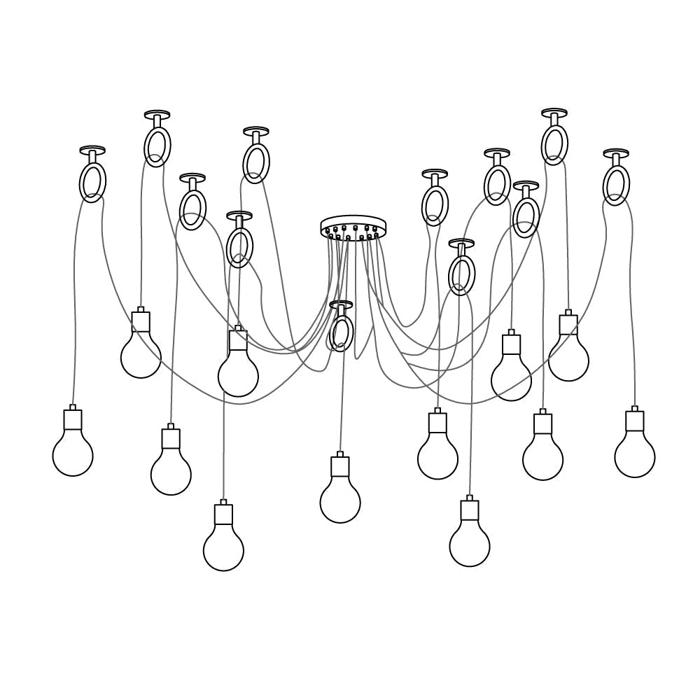 Lustre Amaryllis en métal – vue 5