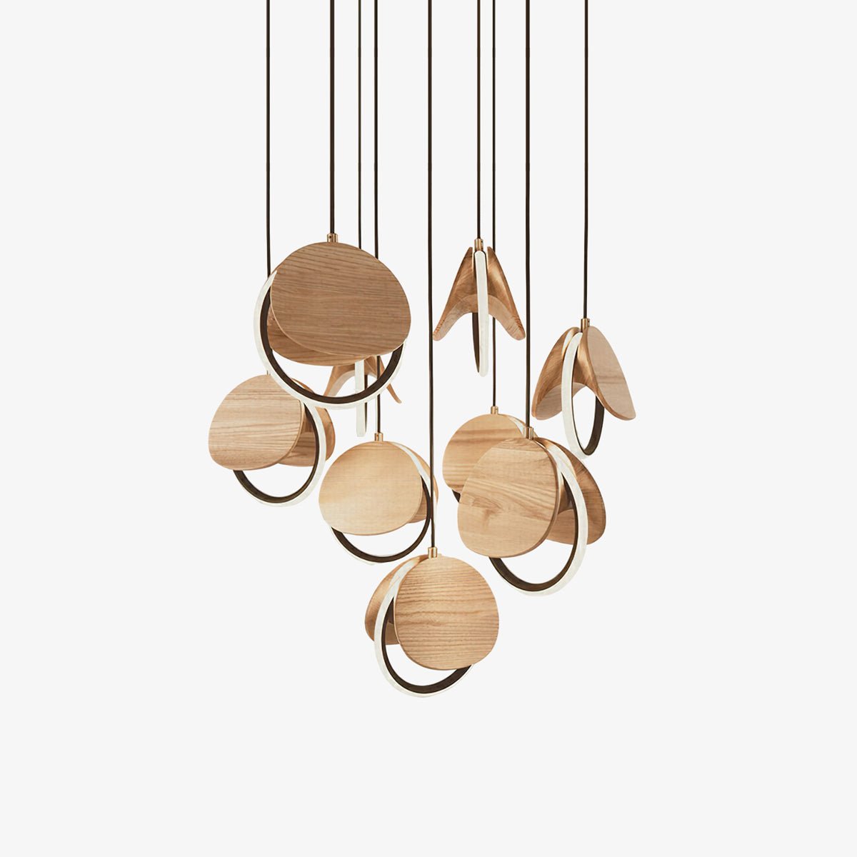 Lustre Ambleteuse en bois et métal – faubourg & fils