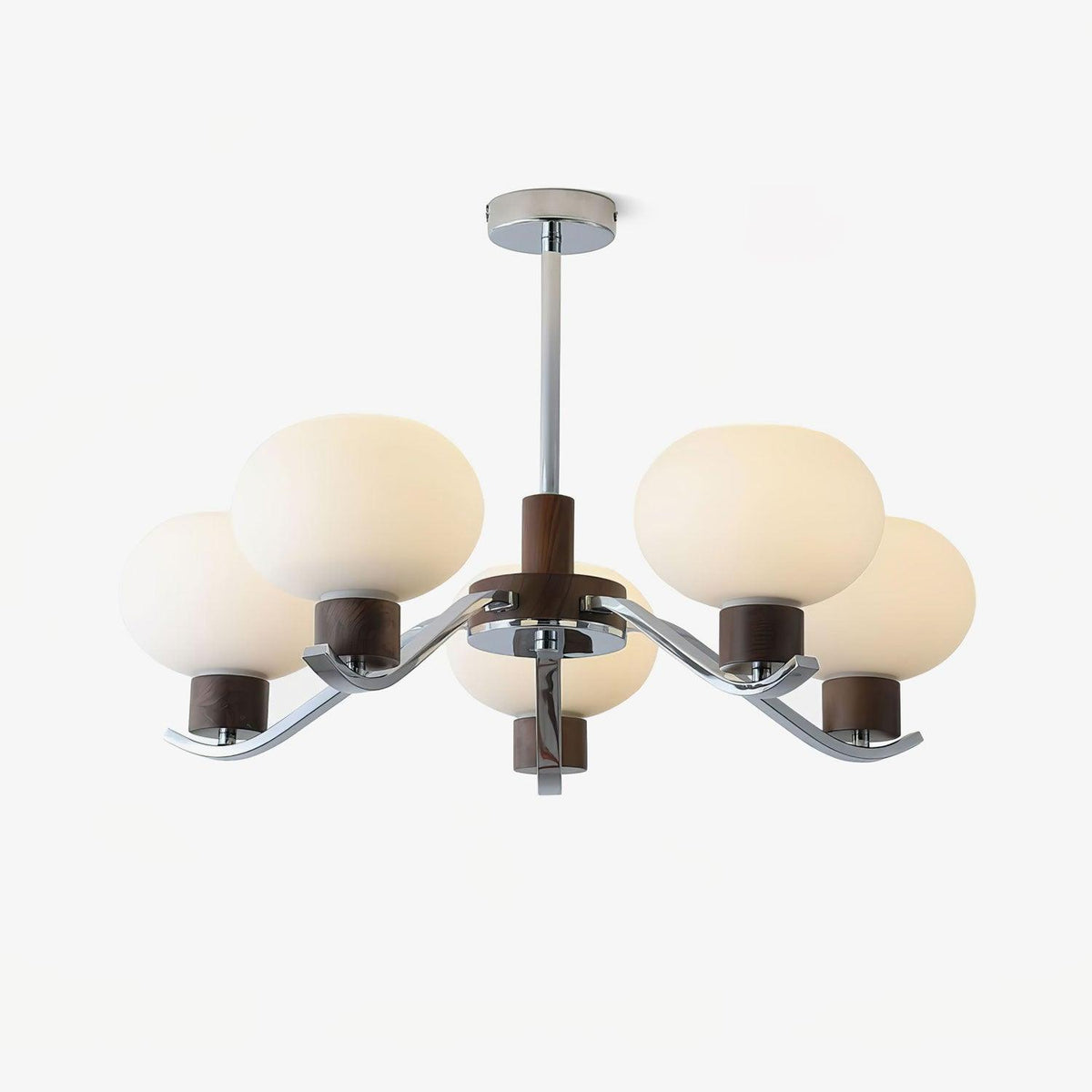 Lustre Amphore en noyer et verre – faubourg & fils