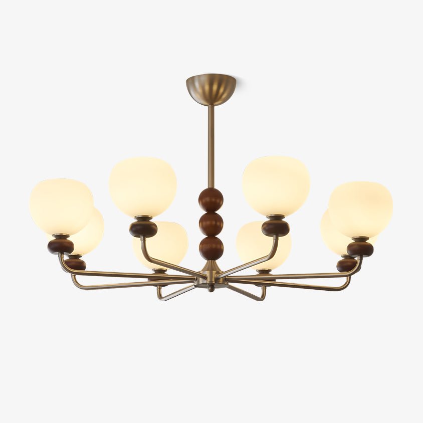Lustre Belladone en verre et noyer – faubourg & fils