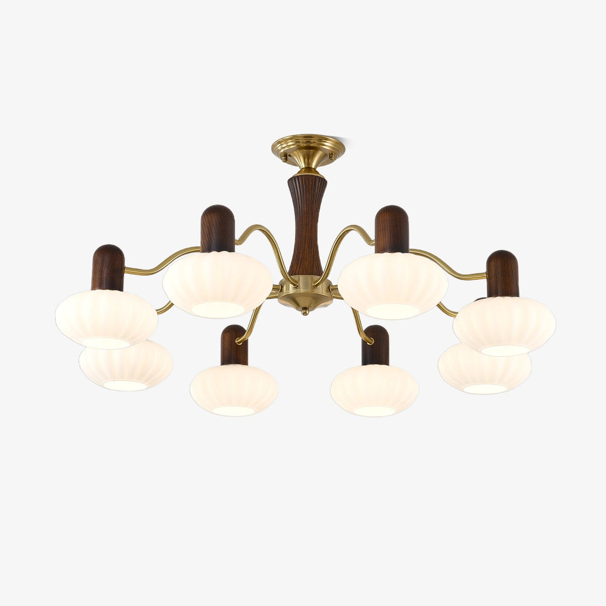 Lustre Flavie en noyer et laiton – faubourg & fils