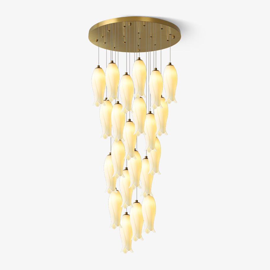 Lustre Gabrielle en albâtre et laiton – faubourg & fils