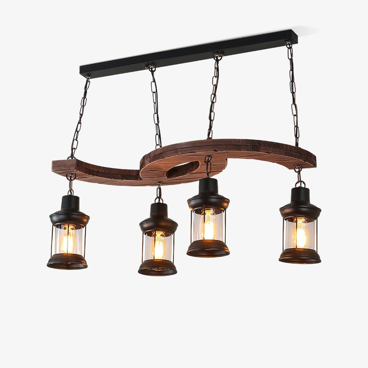 Lustre Gavotte en bois et fer – faubourg & fils