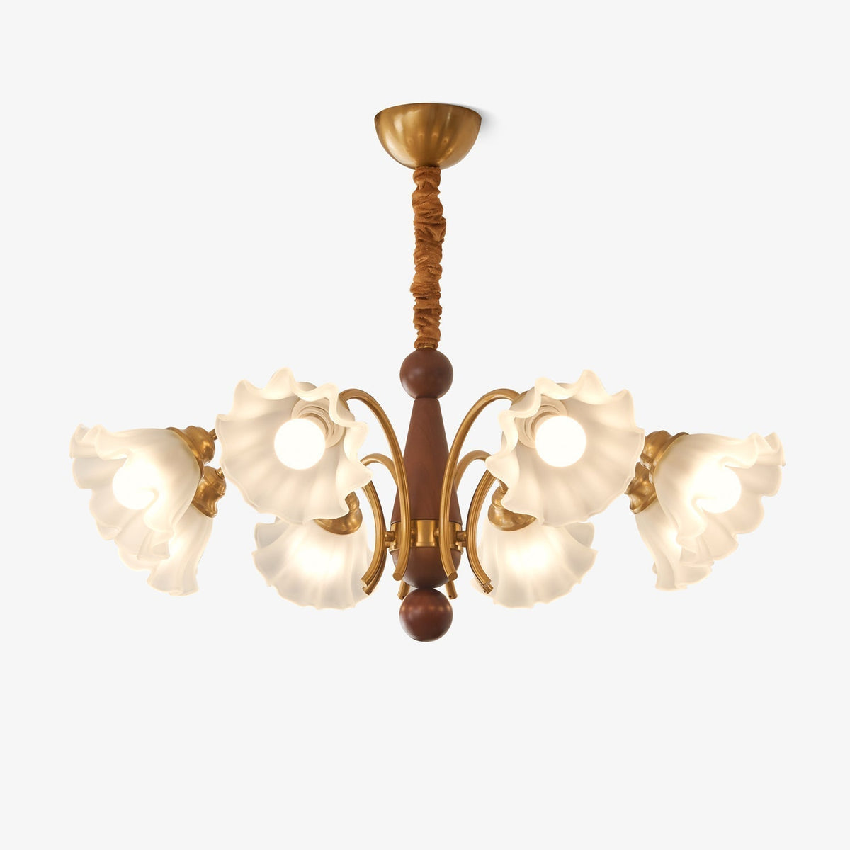 Lustre Gondole en verre et bois – faubourg & fils
