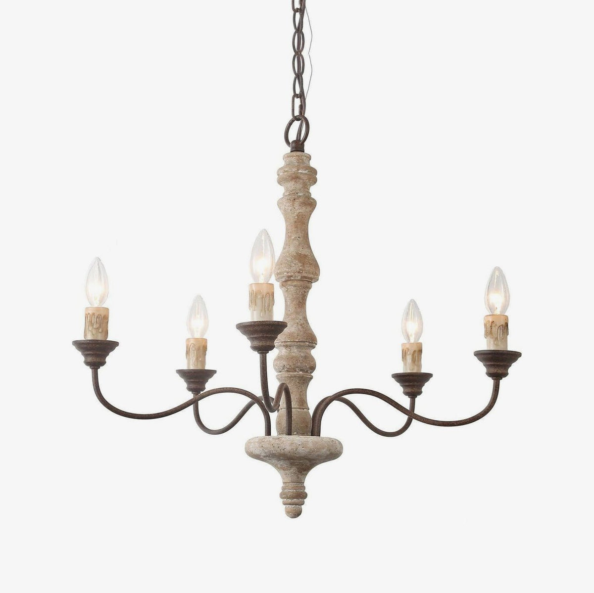 Lustre Horloge en bois et métal – faubourg & fils