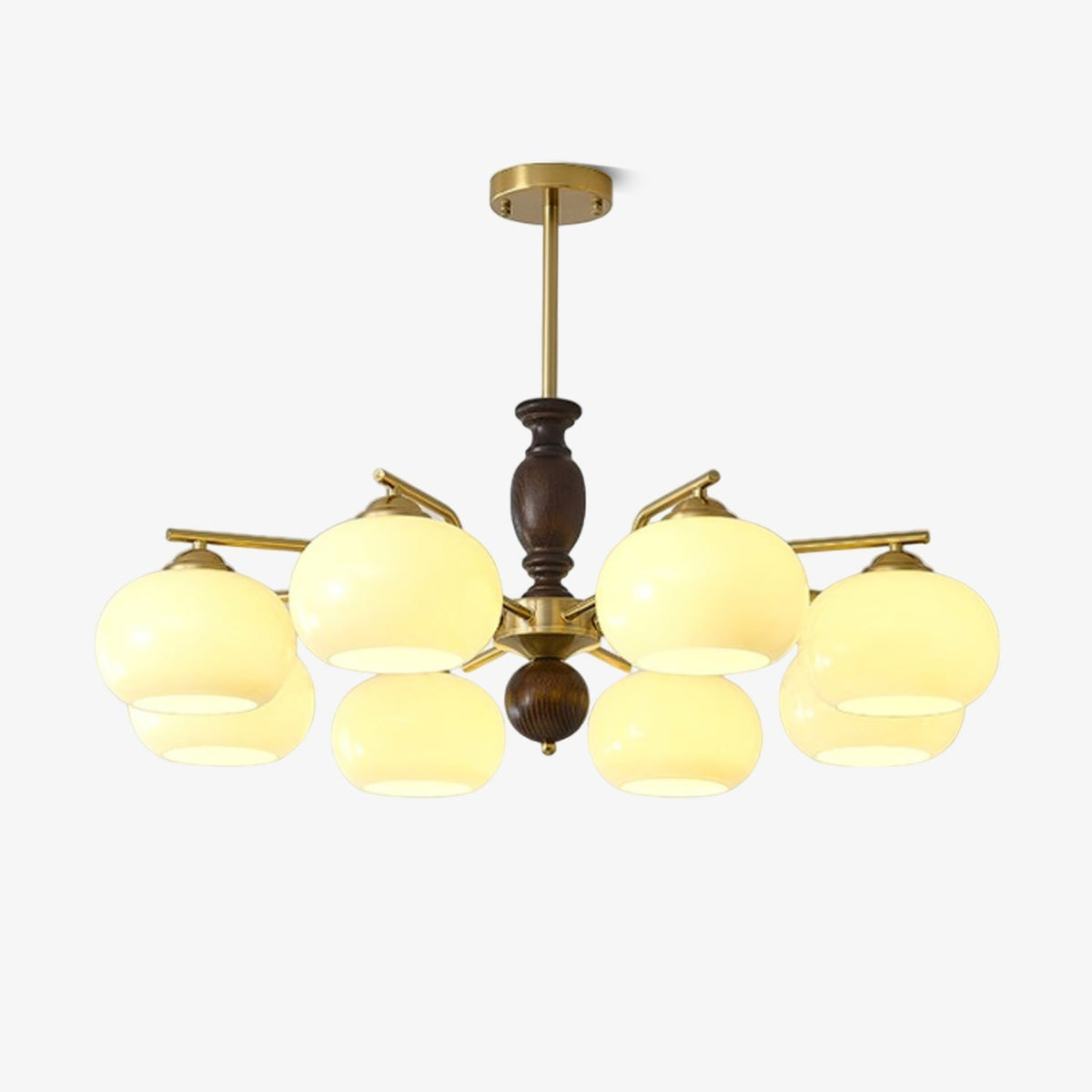 Lustre Juliette en noyer et verre – faubourg & fils