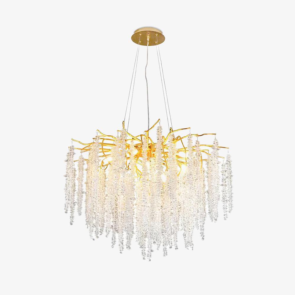 Lustre Lyre en cristal et aluminium – faubourg & fils