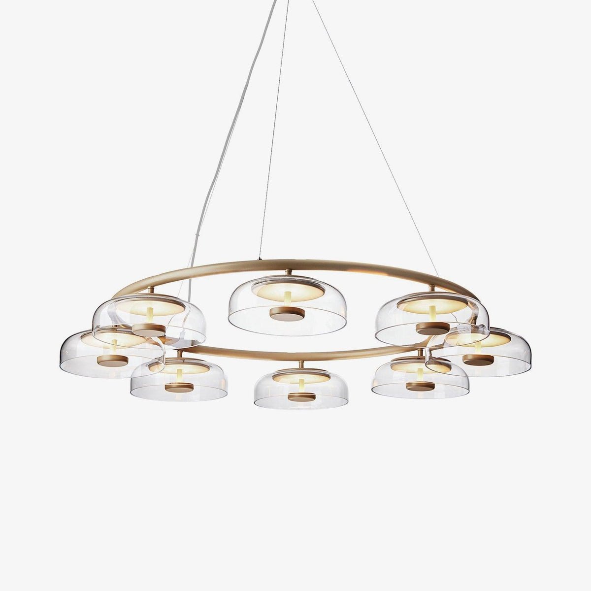 Lustre Olivier en verre et laiton – faubourg & fils